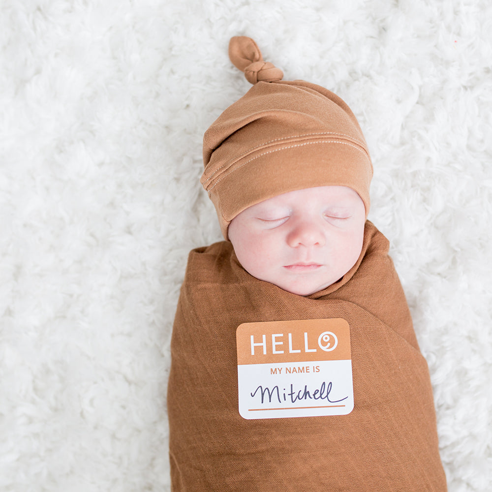 Hello World Blanket & Knotted Hat Sets-Lulujo