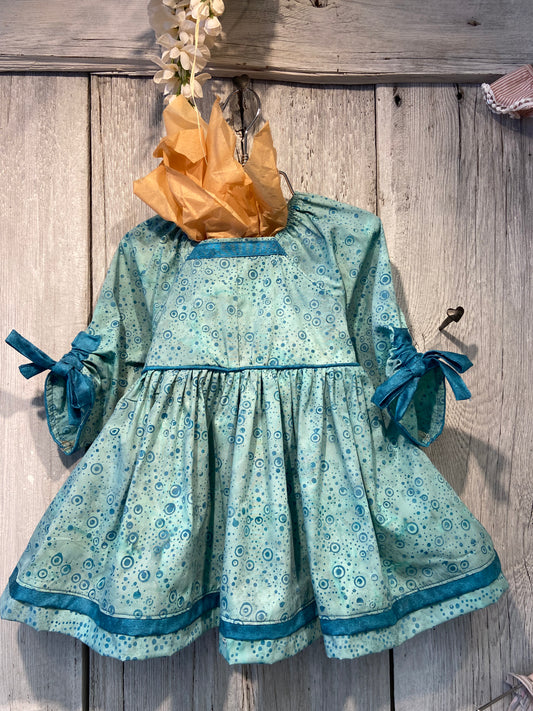 Teal Peasant Style Anna Dress-Niffers