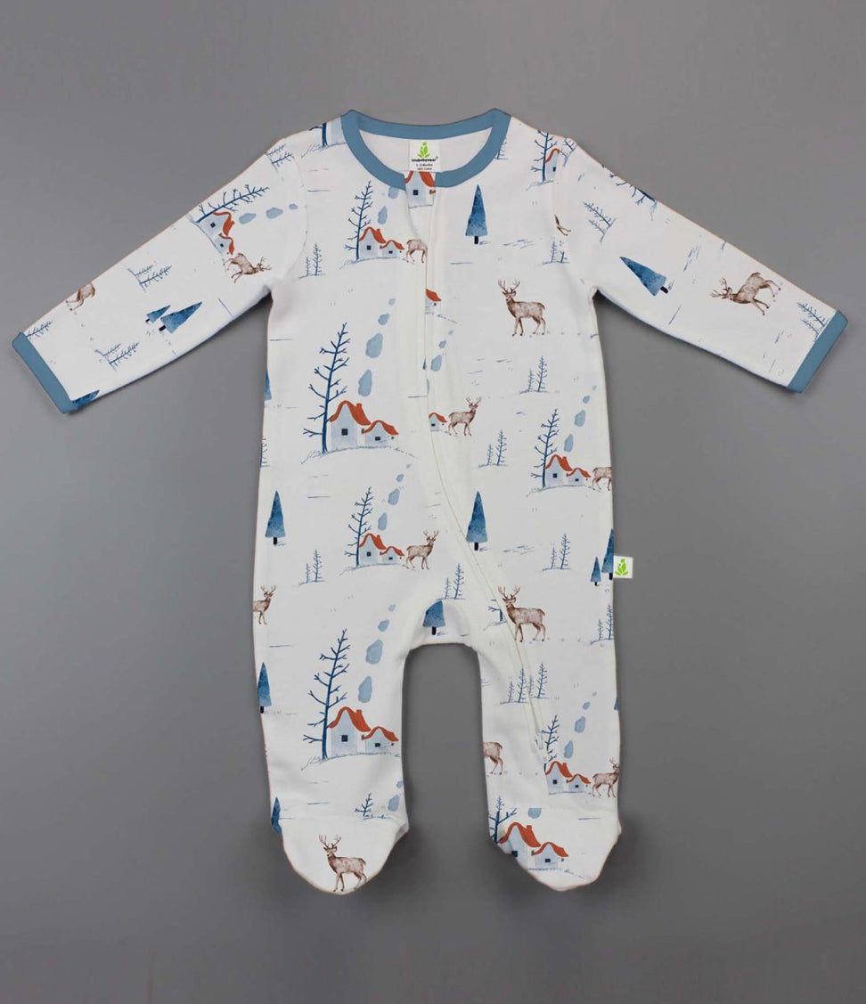 Long Sleeve zip suit with Feet - Imababywear