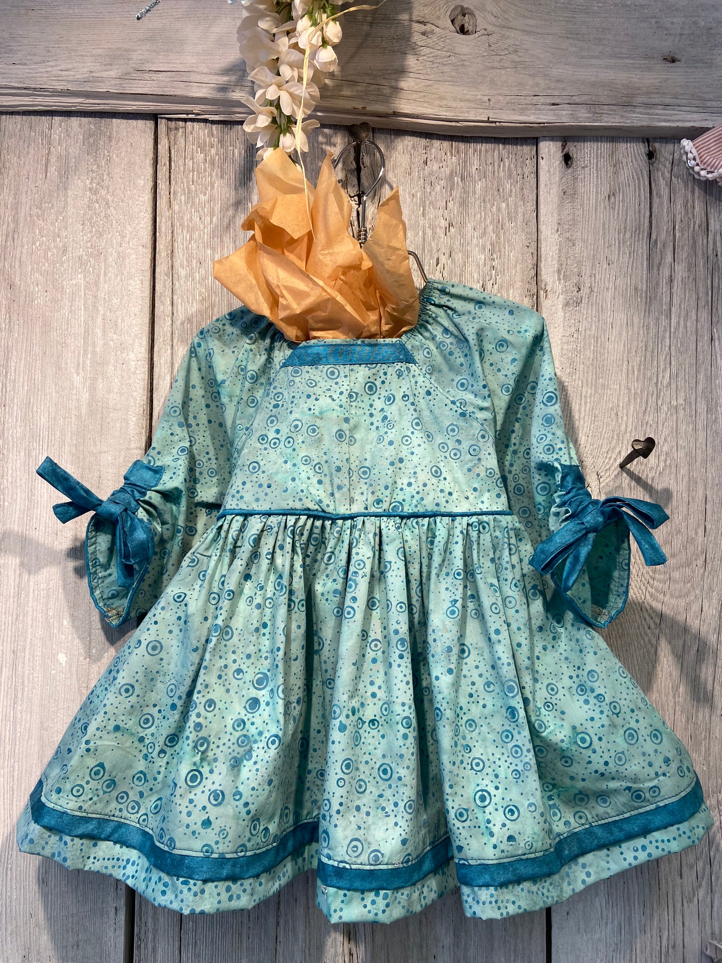 Teal Peasant Style Anna Dress-Niffers