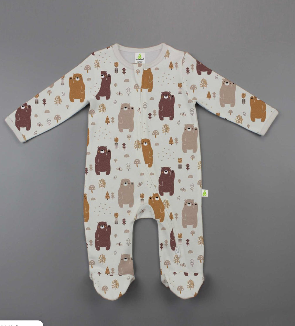 Long Sleeve zip suit with Feet - Imababywear