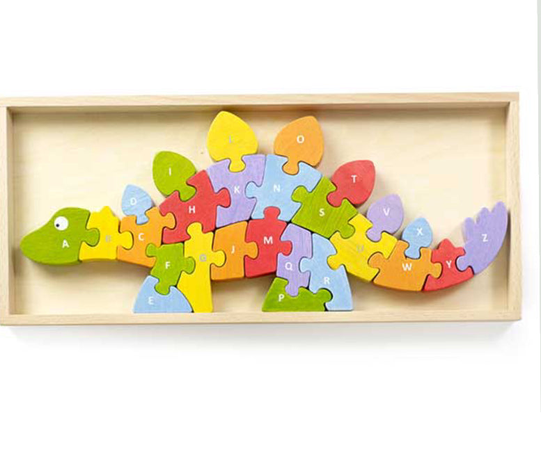 dinosaur puzzle, wooden puzzle, alphabet puzzle, kids wooded puzzle