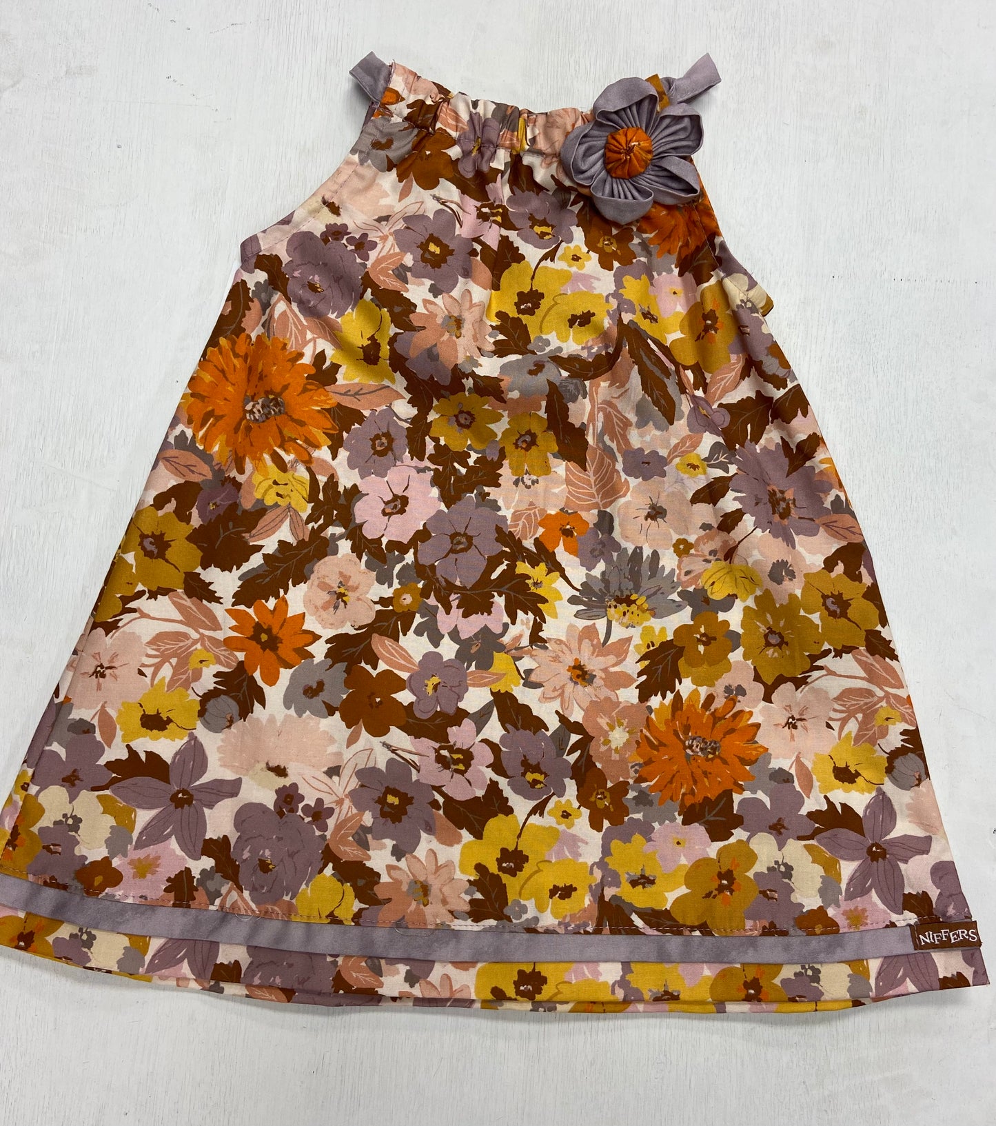 Brown Vintage A-Line Dress/Top-Niffers