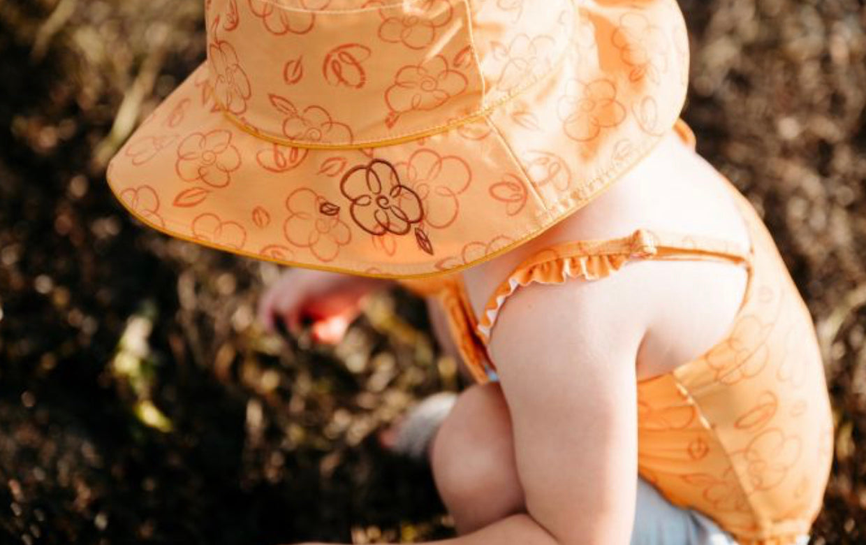 Swim Hats -CaliKids/Strawberry,Mango,Orange Daisies