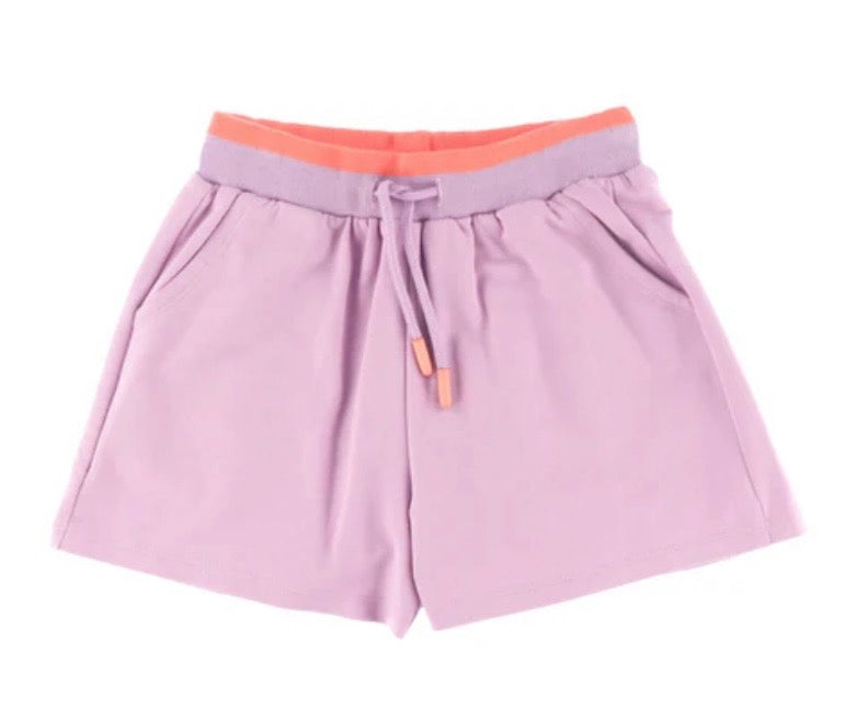 Mauve Knit Sport Short with Tie Detail-Nano