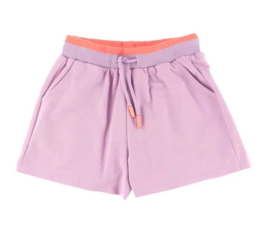 Mauve Knit Sport Short with Tie Detail-Nano