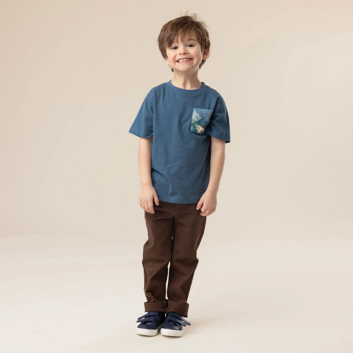 Blue Pocket T Shirt with Polar Bear-Nano