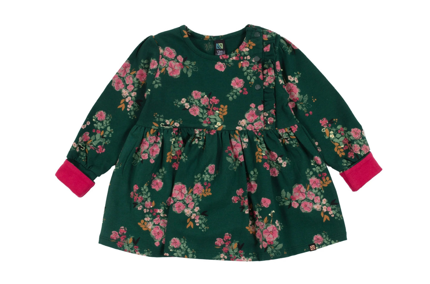 Green Floral Baby Dress-Nano