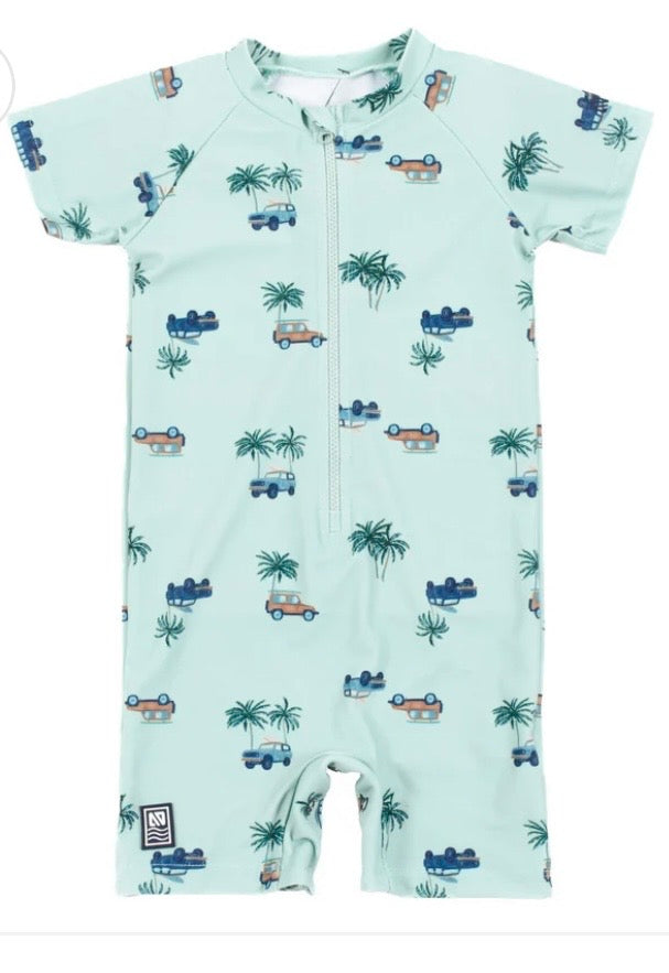 Green Jeep Rash Guard Swim Suits-Nano