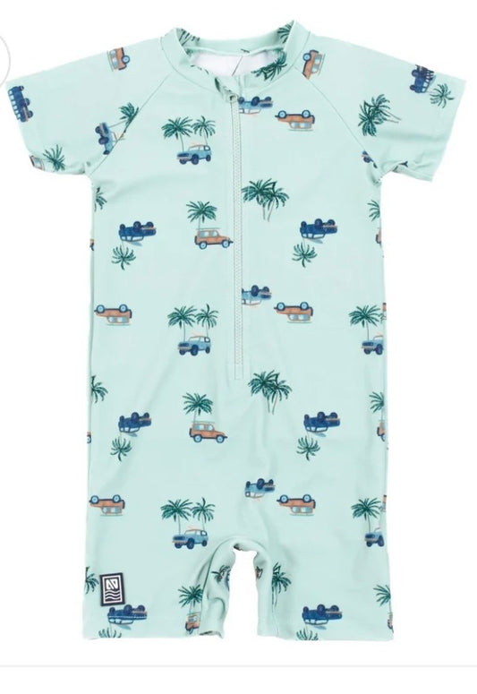 Green Jeep Rash Guard Swim Suits-Nano