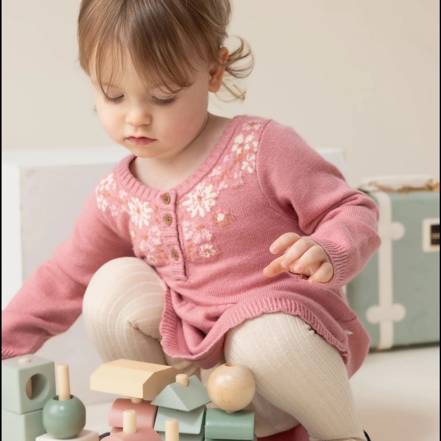 Baby Pink Knit Tunic Dress -Nano