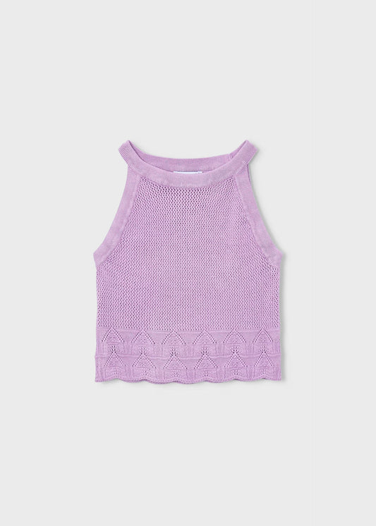 Lilac Knit Sleeveless Top-Mayoral