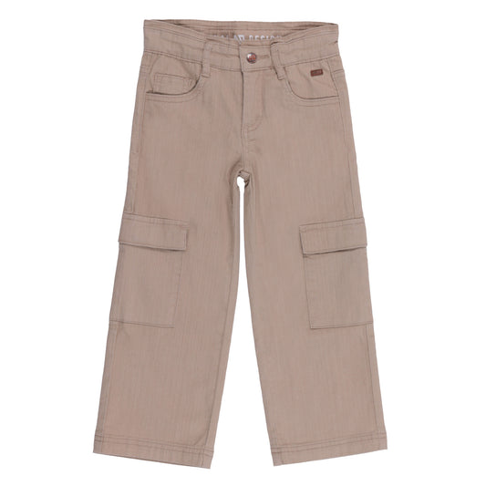 Tan Flared Cargo Pants-Nano