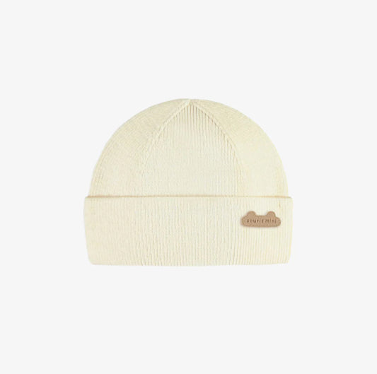 Cream Knitted Toque-Souris Mini