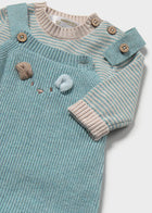 Mayoral Sweater and Blue Striped Sweater and Overall Set   -2pc