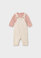 Mayoral Sweater and Overall Knit Set Blush/Cream  -2pc