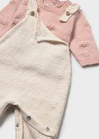 Mayoral Sweater and Overall Knit Set Blush/Cream  -2pc