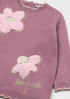 Mauve Sweater Dress with Pink Flowers - Mayoral