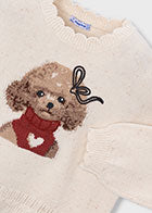 Cream Poodle Sweater with Scalloped Trim- Mayoral