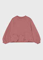 Dusty Rose Daisy Sweatshirt Waist Length- Mayoral