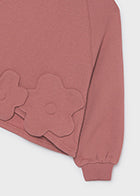 Dusty Rose Daisy Sweatshirt Waist Length- Mayoral