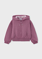 Mauve Sparkle Hoodie with Zipper Front- Mayoral