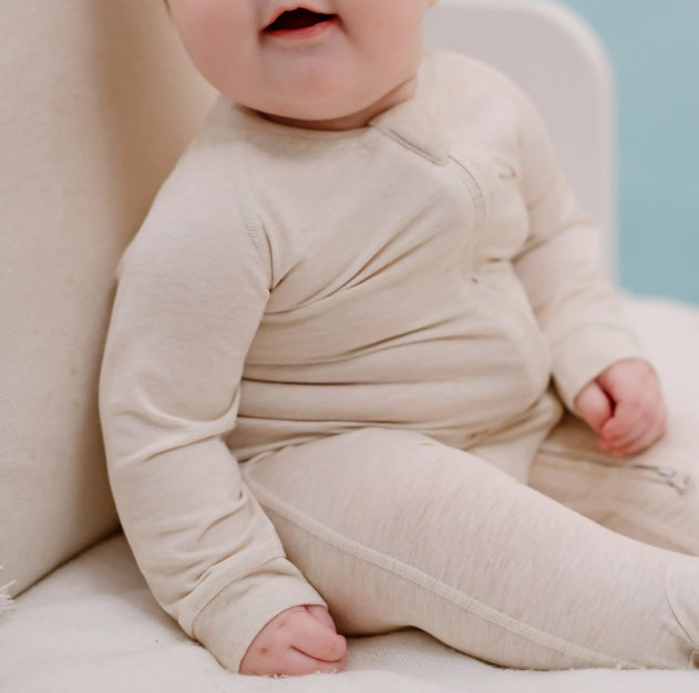 Nimbus Cloud Bamboo Long Sleeve Footed Sleeper Snug Fit-Nest