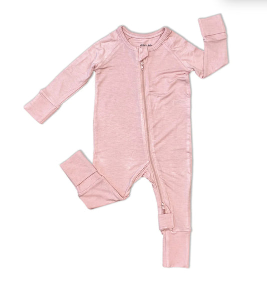 Teatime Pink Bamboo 2 Way Zipper Romper-Silkberry