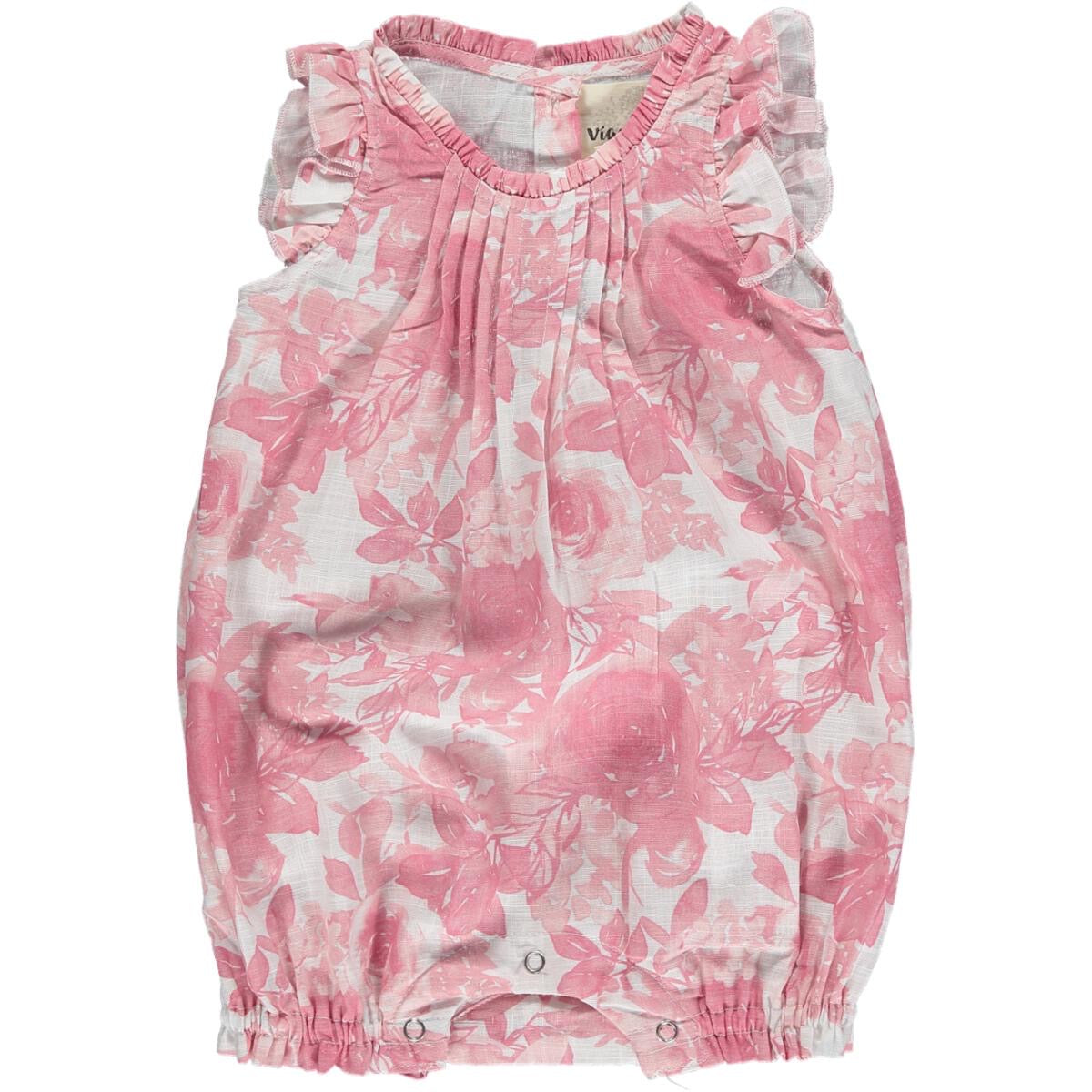 Tamsin Bubble Romper Pink Roses- Vignette