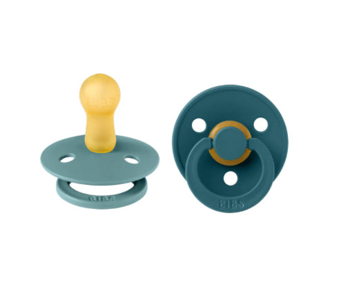 Natural Rubber 2 Pack Pacifier (Round Nipple)-BIBS