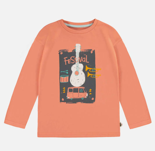 Orange Long Sleeved Guitar Shirt-Souris Mini