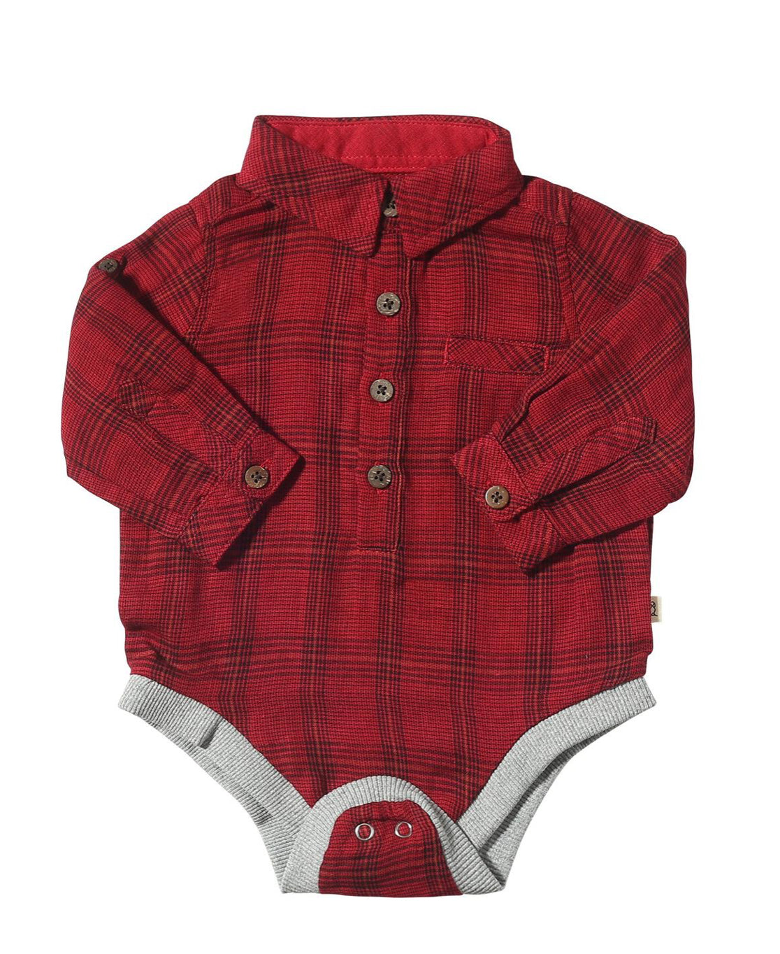 Red And Black Jasper Woven Onesie-Me And Henry