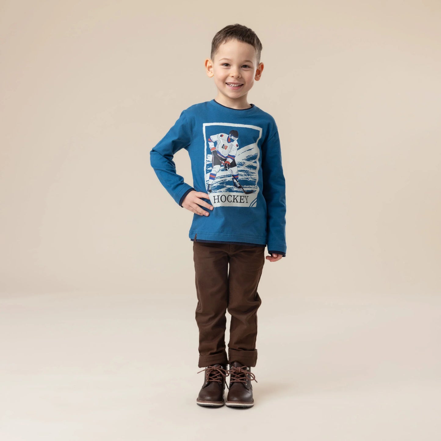 Blue Long Sleeve Hockey Shirt-Nano