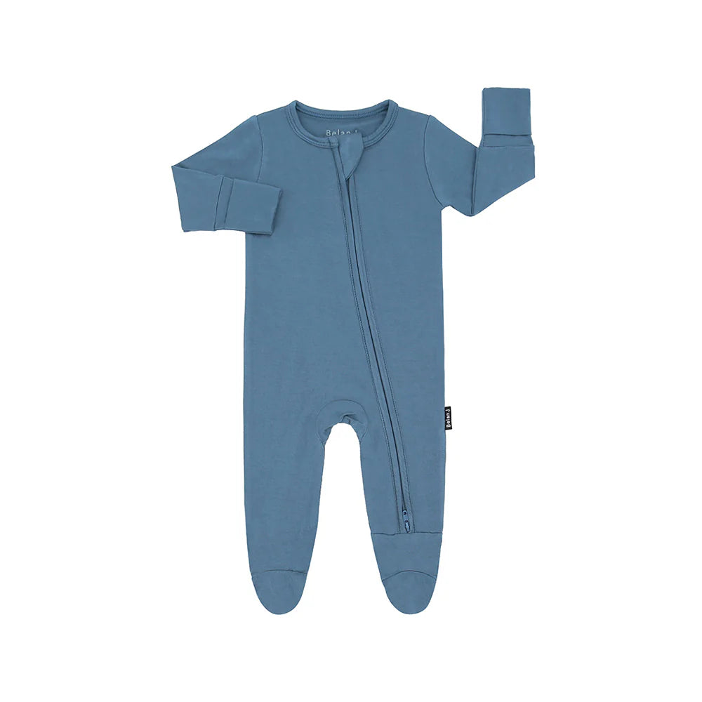 Solid Bamboo Baby Footed Sleeper 2 Colours -Belan.J