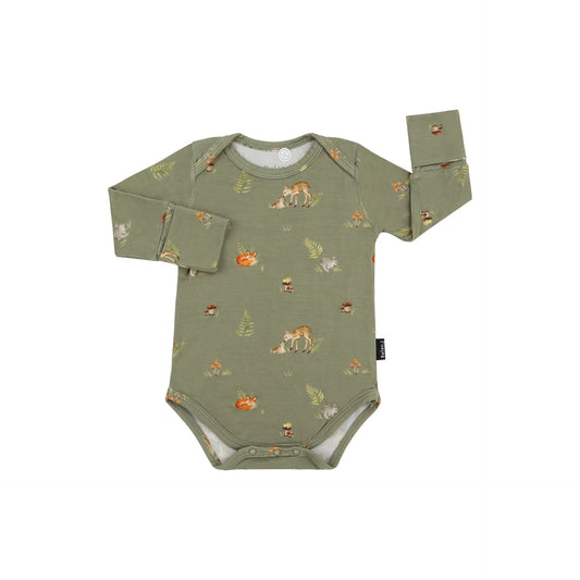 Forest Friends Long Sleeve Bamboo Bodysuit - Belan.J