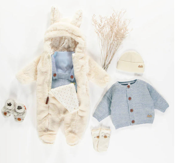 One Piece Ivory Sherpa Suits for Baby -Souri Mini