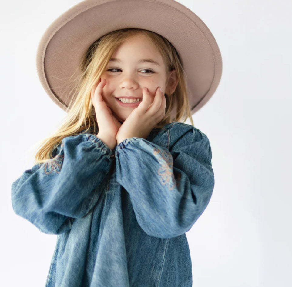 Child Taupe Felt Hat-Souris Mini