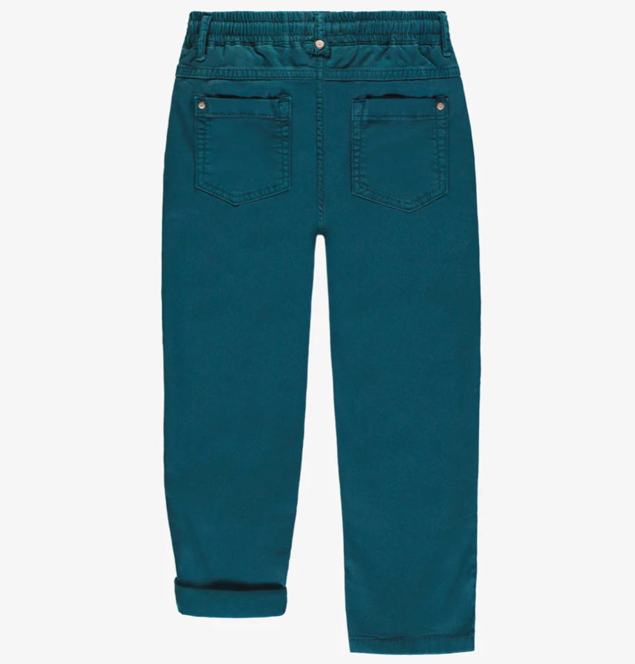 Child Wide Fit Pants In Stretch Denim-Souris Mini