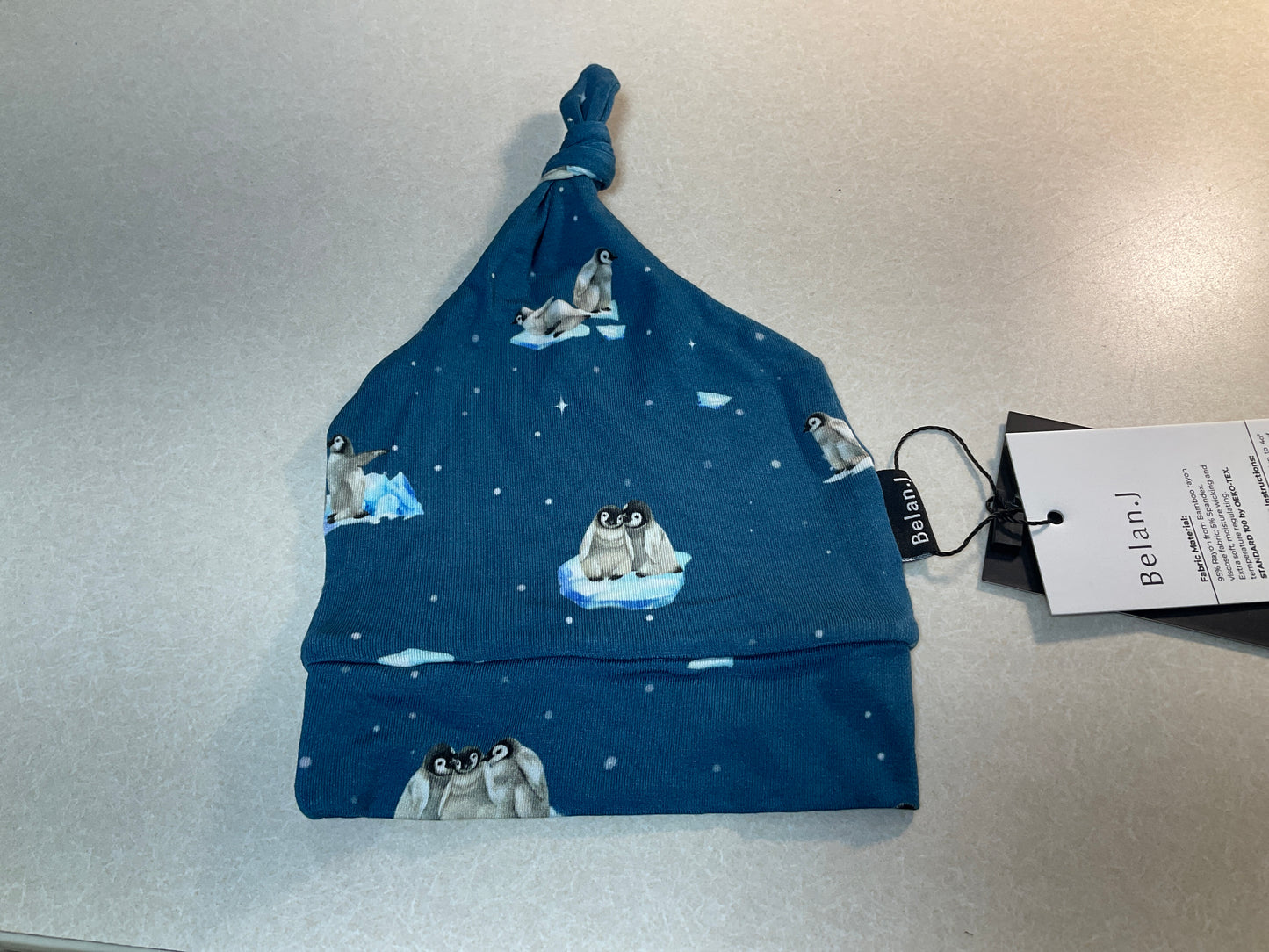 Blue Penguins Knotted Hat-Belan.J