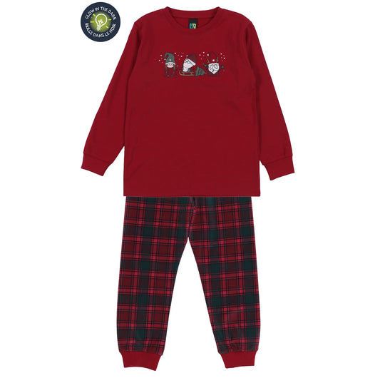 Gnome Red Plaid Bear Glow in the Dark Pjs Nano