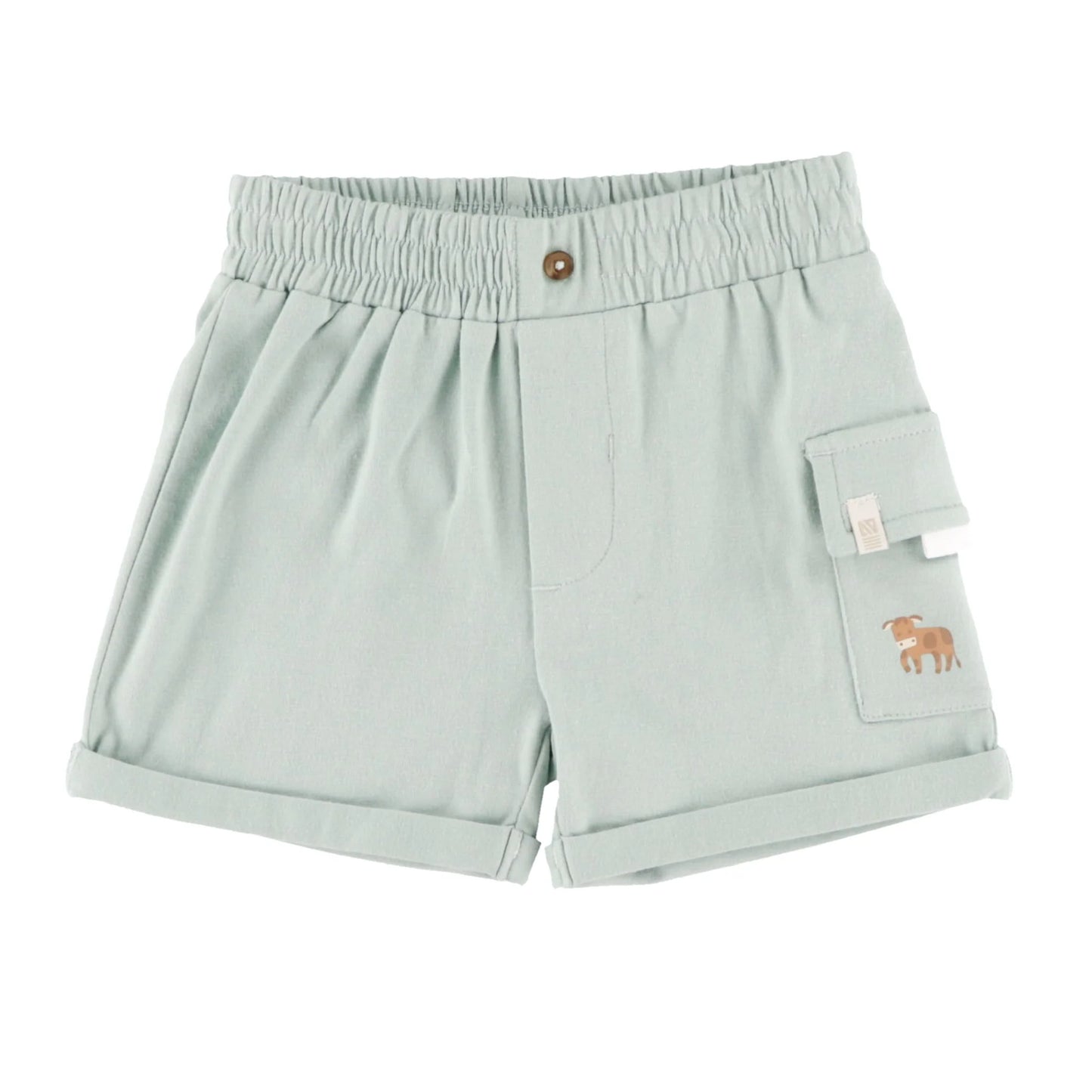 Beige and Soft Green Baby GuyShorts Set-Nano