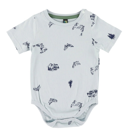 Baby Boy Pale Blue Fishing Onesie-Nano