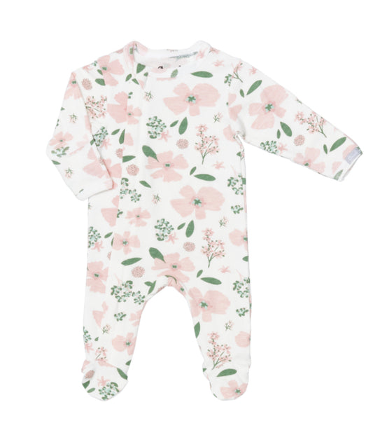 Pink and White Floral Tencel Sleeper-Coccoli