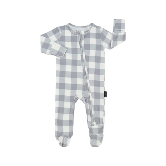 Denim Plaid Baby Footed Sleeper-Belan.J