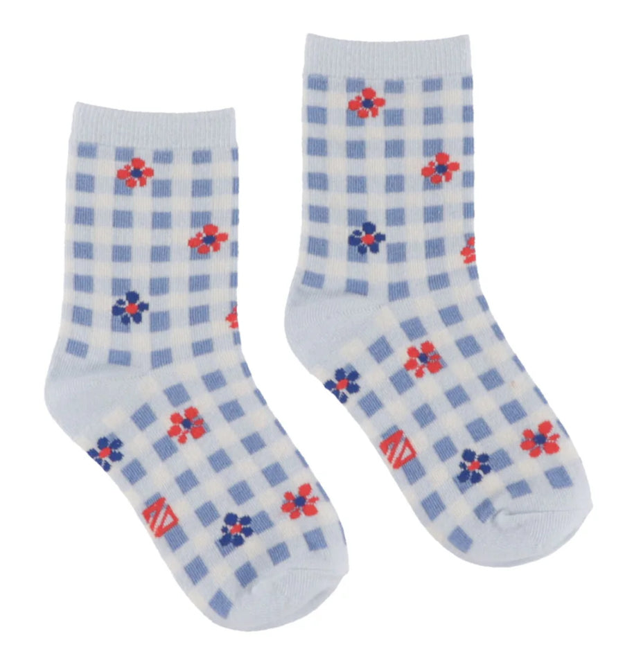 Blue Flower Socks-Nano
