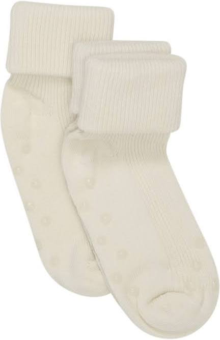 Baby/Toddler 2Pk Socks with Grips-Cream - Minymo