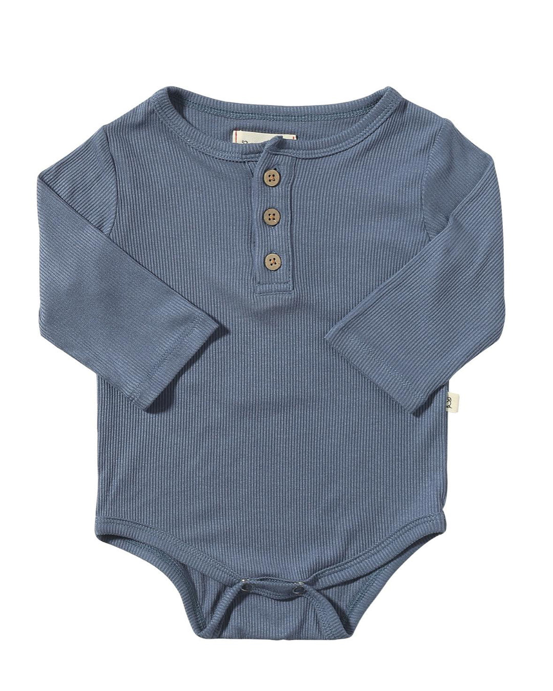 China Blue Aynor Rib Onesie-Me And Henry