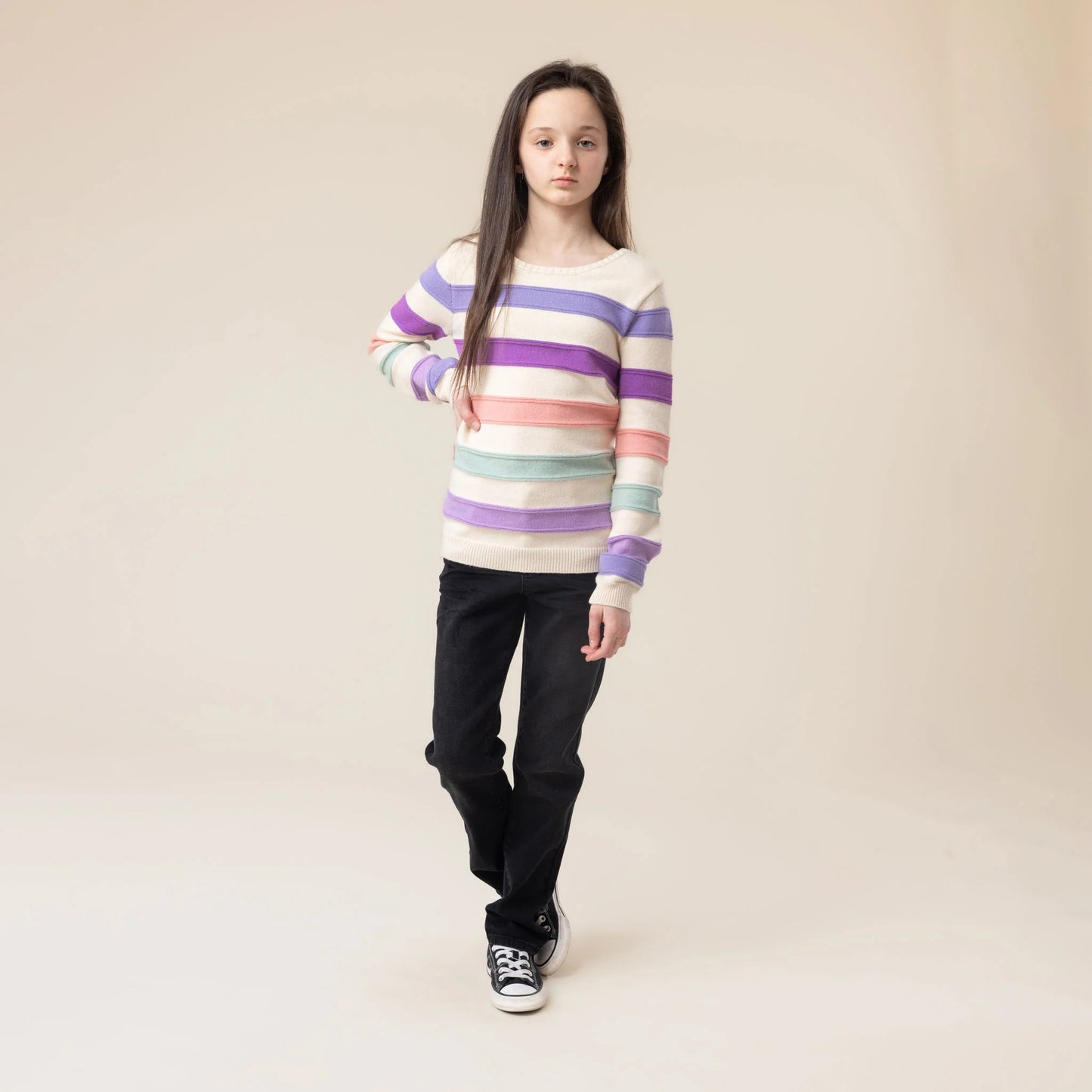 Pink and Purple Striped Soft Touch Sweater -Nano