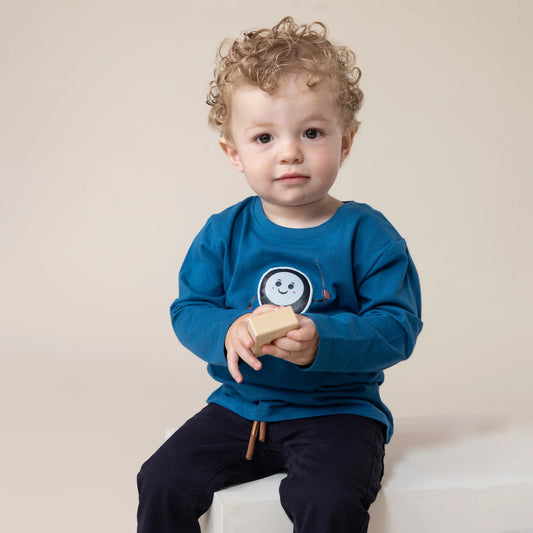 Blue Hockey Puck Baby Shirt Long Sleeve-Nano