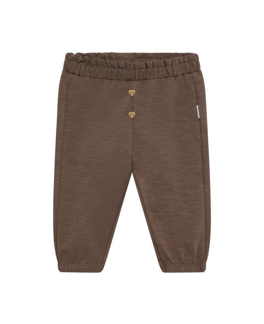 Brown Organic Cotton Baby Girls Pants -MinyMo